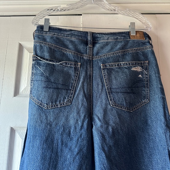 American Eagle Baggy Wide Leg Jeans | 10 Short | 100% Cotton - Picture 3 of 3